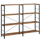 VASAGLE Bücherregal, Standregal mit 4 Ebenen, 30 x 120 x 109,4 cm, Industrie-Design, für...