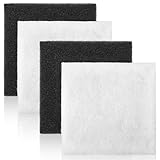 Pushglossy Kohlen- und Grobfilter-Pad, Ersatzfilter, Schwarz-Weiß, Teich-Filter-Pad,...