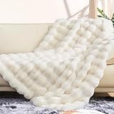 ROMROL Premium Kaninchen-Kunstfelldecke 150x200 cm, Dick Luxus Kunstfelldecke Winterdecke...