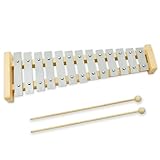 A-Star 13-Noten-Sopran-Glockenspiel-Xylophon mit silbernen Tasten und zwei Holzschlägeln –...