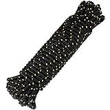 G2PLUS 8mm Paracord Seil, Schwarz Nylonseil, 20M Multifunktional Outdoor Seil, Kletterndes Zugbinde...