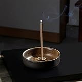 Räucherstäbchenhalter Keramik 9 cm Mit Messing Einsatz, Handgefertigter Räucherstäbchen Halter...