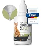 ReaVET Ohrmilbenöl Plus 50ml sofort wirksames Mittel für Katzen – gegen Ohrmilben mit Kamille...