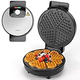 Aigostar Waffeleisen für 5 Herz-Waffeln, 1000W, 19 cm Antihaft-Platten, Waffeleisen Herzform mit...