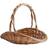 GLFLOW Weidenkorb mit Griff, handgefertigt, oval, gewebter Korb mit Griff für Picknicks im Freien,...