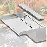 LONGRUNNEW Teich Wasserfall Blade Kit 30x20cm, 304 Edelstahl Pool Brunnen mit Zubehör, Flache...