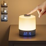 WOBANE LED Nachttischlampe Dimmbar,3600mAh USB Aufladbar Nachtlicht Kinder,3 Lichtfarben Tischlampe...