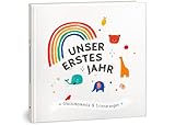 Babyalbum Unser erstes Jahr - Farbenfrohes & liebevolles Babytagebuch für die schönsten...