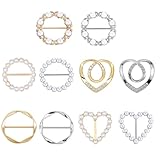 10 Stück T-Shirt Clip Gold, Legierung Broschen Schal Ring-Clip,Damen Gürtelschnalle,Kleidung...