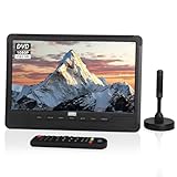 August 10“ tragbarer HD Fernseher mit DVD Player&integriertem Akku DA383-DVB-T2 Mini LCD TV mit...