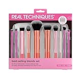 Real Techniques Blends Set, 10-Piece Makeup Brush Collection with Beauty Bag for Face and Eye, Use...