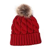 VALICLUD 1stk Wollmütze Weibliche Strickmütze Warme Mütze Ohrenwärmer Beanie-mütze Mit Bommel...