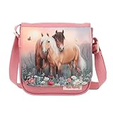 Depesche 12762 Miss Melody Flowers - Kleine Umhängetasche in Pink mit Pferde Motiv, Tasche mit...