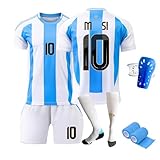 Fussball Trikot Kinder/Erwachsene Set, Nr.10 Fußball Training Skleidung，Schnell Trocknendes...