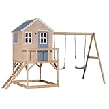Wendi Toys M27 Stelzenhaus mit Doppelschaukel, Spielturm aus Holz für Kinder Garten Outdoor,...