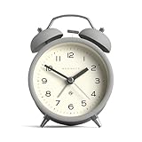 NEWGATE® Charlie Bell Echo Wecker | Moderne Interpretation der klassischen Doppelglockenuhr | Grau...