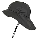 AWHA Südwester Regenhut schwarz/Unisex - wasserdichte Mütze mit breiter Krempe und Ohrenklappen