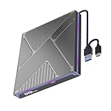 XuQiZZpp Externes Laufwerk mit Farbbeleuchtung, USB 3.0 und Typ-C-Anschluss, schnelle...