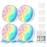 Nalezuns Unterwasser Licht,4 Stück 13 LED Poolbeleuchtung Unterwasser, LED Poollicht Beleuchtung...