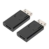 DriKou 2PCS Black Display Port, DP Male to HDMI Female Adapter Converter for PC Laptops
