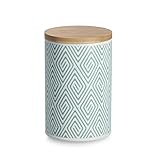 Zeller 19351 Vorratsdose m. Bambusdeckel, 1000 ml, Metall, mint, ca. Ø 10,5 x 16,2 cm,...