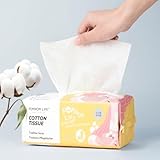 POMPOM LIFE Gesichtsreinigungstücher 100 Stück，Einweg-Baumwoll-Feucht- und Trockentücher,...