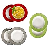 MamboCat 6er Set Variant Trio Suppenteller I farbige tiefe Porzellan-Teller für 6 Personen in...