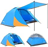 LUXCOL Unisex-Erwachsene TENT-958422 4 Personen Campingzelt Wasserdicht Kuppelzelt mit Abnehmbarer...