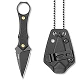 LOTHAR PORCUPINE 14C28N Stahl Neck Knife Messer,42A Fulltang Kleines Feststehendes Messer mit G10...