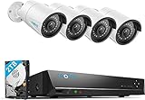Reolink 5MP Überwachungskamera Aussen Set, Videoüberwachung mit 8CH 2TB HDD NVR und 4X 5MP PoE IP...