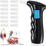 RUTIDA Alkoholtester, Promillemessgerät Polizeigenau Alkoholmessgeräte mit 14 Mundstücken,...