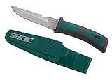 Seac Sub Bat Scuba Messer aus gehärtetem Edelstahl – Klinge 12 cm, grün