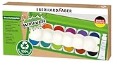 Eberhard Faber 578313 - Wasserfarbkasten Green Winner, 12 Farben mit Deckweiß und Pinselfach