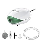 NICREW Leiser Aquarium Luftpumpe bis zu 120 L mit Einstellbarem Durchfluss, Ausgestattet mit...
