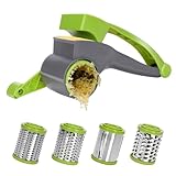 Masthome Käsereibe,Parmesanreibe mit 4 Edelstahl Edelstahltrommel,Käsereibe mit Kurbel für...