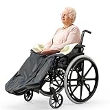 Bramble Schlupfsack für Rollstuhlfahrer Erwachsene Winter (Schwarz), Rollstuhldecke mit Innentasche...