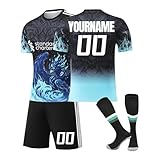 Fantrikot Fußball Trikot Kinder Benutzerdefiniertes T-Shirt und Shorts & Socken 3 Teiliges...