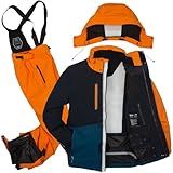 Killtec Herren Skianzug Größe XXL - aus Skijacke schwarz dunkelblau orange und Skihose orange -...