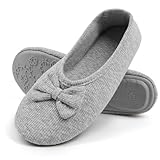 OFFCUP Damen Ballerina Hausschuhe Loafer Pantoffeln Mit Elegant Schleife Und Memory Foam -...