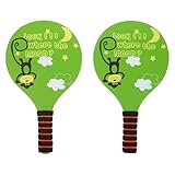 Gatuida 2-teiliges Holzschläger-Set: Strandball-Schläger-Spielset – Badminton- und...