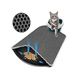 Katzenklo Matte 60x40CM, Katzenstreu Matte Doppelte Schichte Wasserdichte, Katzenmatte Katzenklo...