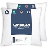 Blumtal Kopfkissen 80x80 cm 2er Set - Nackenkissen mit anpassbarer Füllung - 100% Mikrofaser &...