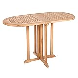 Riess Ambiente Massiver Balkontisch Empire Teak 120cm Teakholz einklappbarer Gartentisch oval...