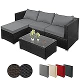 Montafox Poly Rattan Lounge Sitzkissen 8cm Gartenmöbel Ecklounge Frei Kombinierbare Elemente...