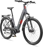 TELEFUNKEN E-Bike Damen 27,5 Zoll, Elektrofahrrad Mittelmotor, 7-Gang Kettenschaltung, Hydr....