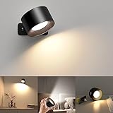 Mexllex LED Wandleuchte Innen, 3 Helligkeitsstufen 3 Farbmodi, 360° Drehbare Touch Control...