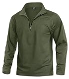 KEFITEVD Fleece Shirt Herren Ski Pullover Herren Langarm 1/4 Zip Winter Fleece Pullover Outdoor...