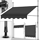 tillvex Klemmmarkise mit Handkurbel Balkon | Balkonmarkise ohne Bohren | Markise UV-beständig &...