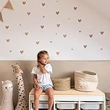 LILIMAUS Wandsticker Kinderzimmer [132 Stck. in vielen Farben] - Wandtattoo Herzen - Wandaufkleber...