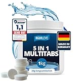 AGUALEVE® 5 in 1 Chlor Multitabs 20g langsamlöslich 1kg *NEU* | für Pools jeder Art ab 2500 Liter...